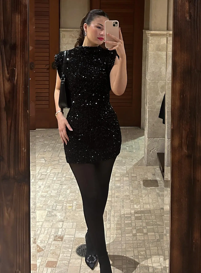 Elorique - Glitzer Minikleid