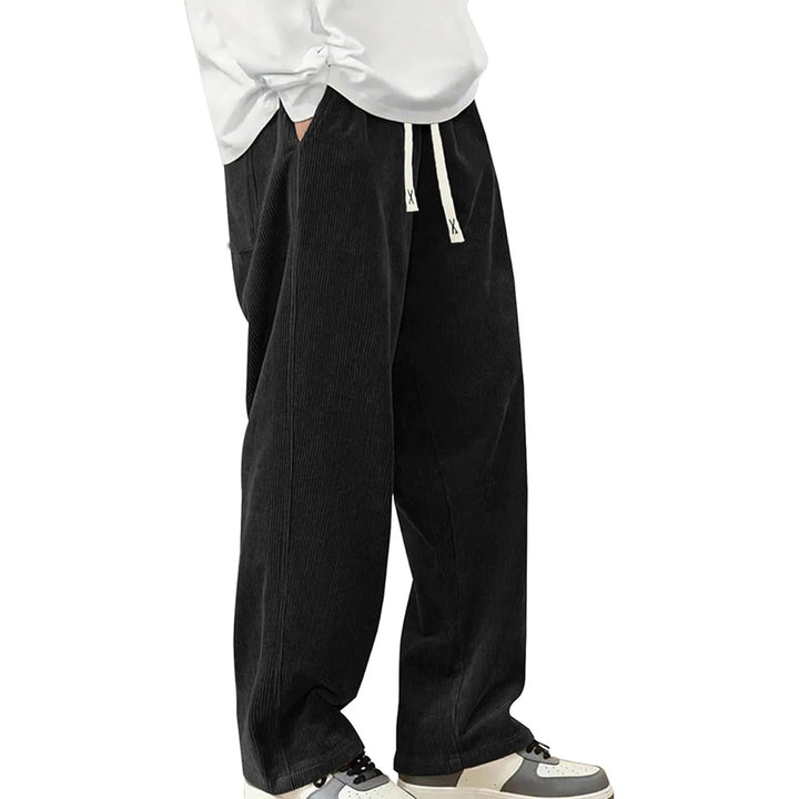 Herren Cordhose mit weiter Jogger Passform und Kordelbund