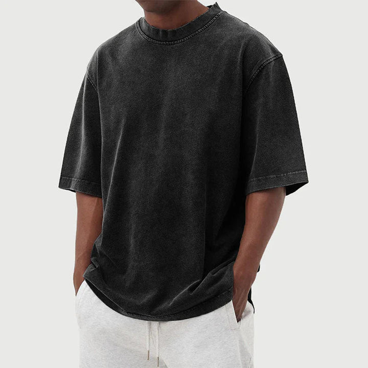 Men's cotton T-shirt with a washed look and relaxed fit
