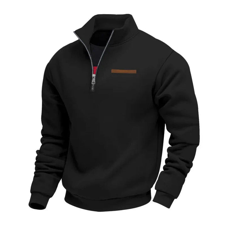 Herrenpullover mit Reißverschluss und Stehkragen
