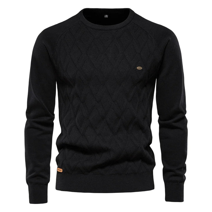 Herrenpullover mit Rautenmuster und schmaler Passform