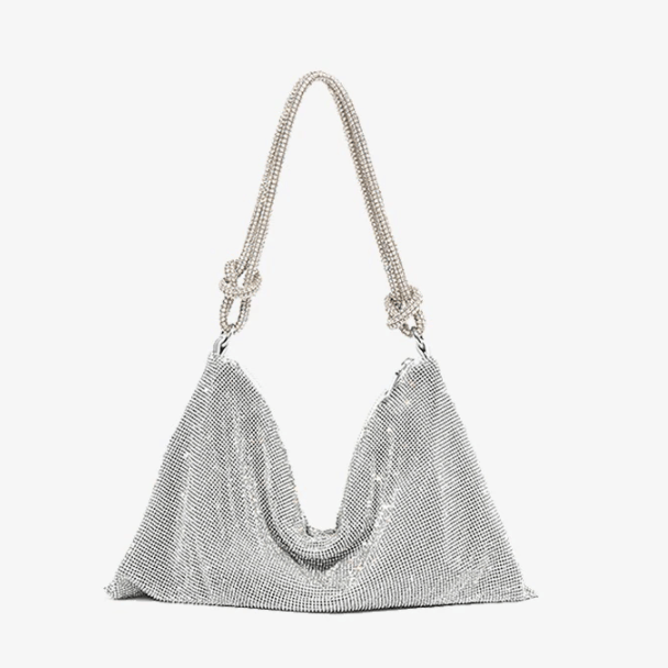 Damen Strass Abendtasche Glitzer Clutch geknotet - Image 2