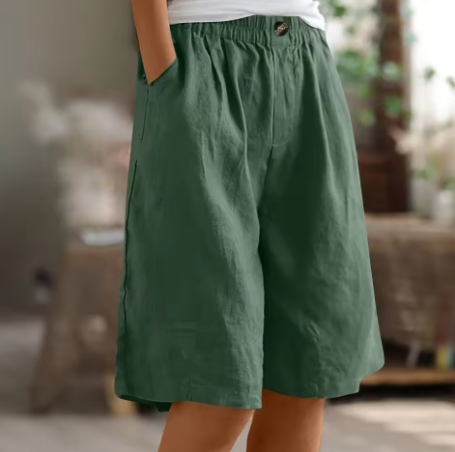 Damen Leinen Bermuda Shorts Relaxed Fit - Image 9