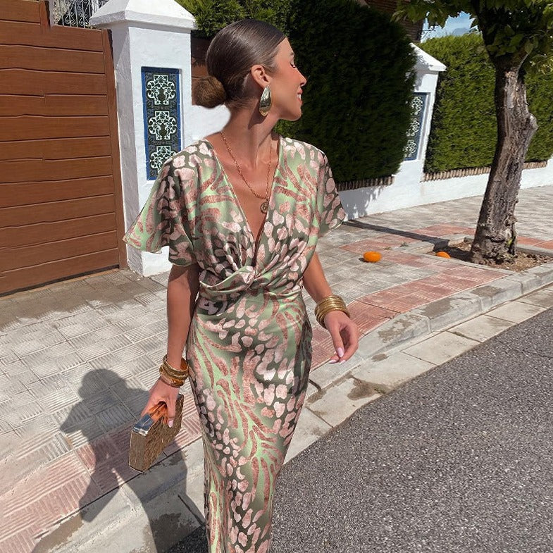 Ridelle - Maxikleid Mit V Ausschnitt