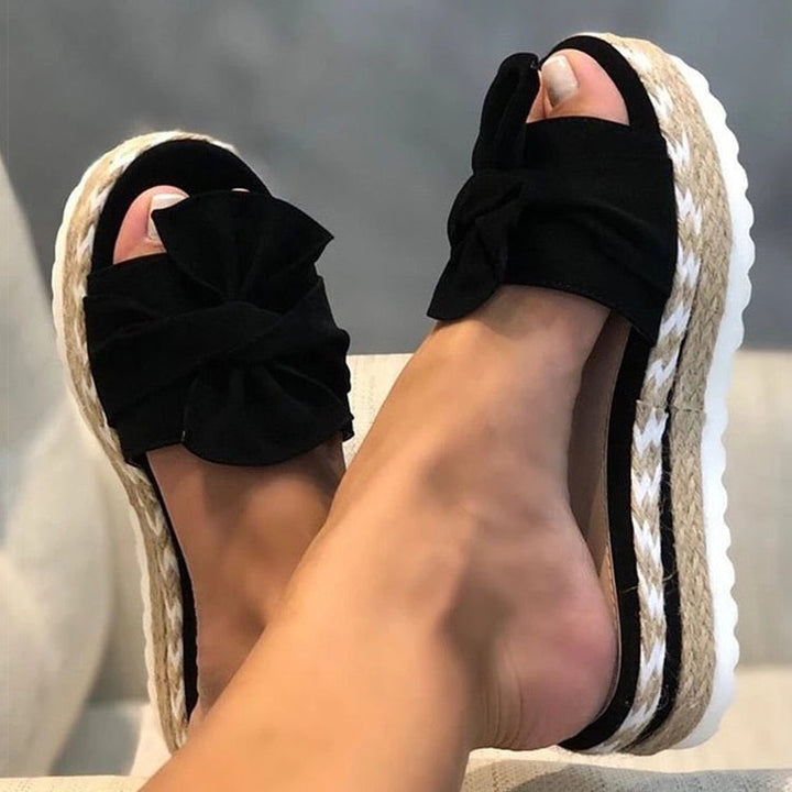 Damen Sandalen Elegant Flach Schleife Sommer - Image 7