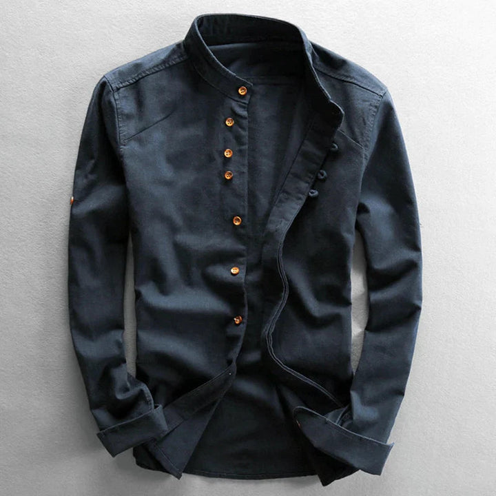 Hansiro - Herren Vintage Langarm Hemd