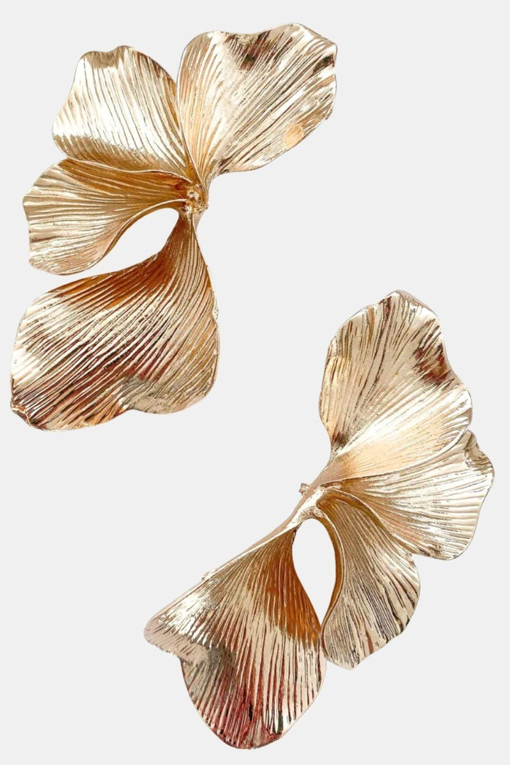 Selenique - Goldene Statement Blatt Ohrringe