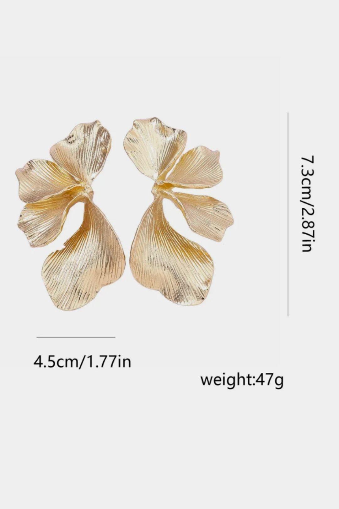 Selenique - Goldene Statement Blatt Ohrringe