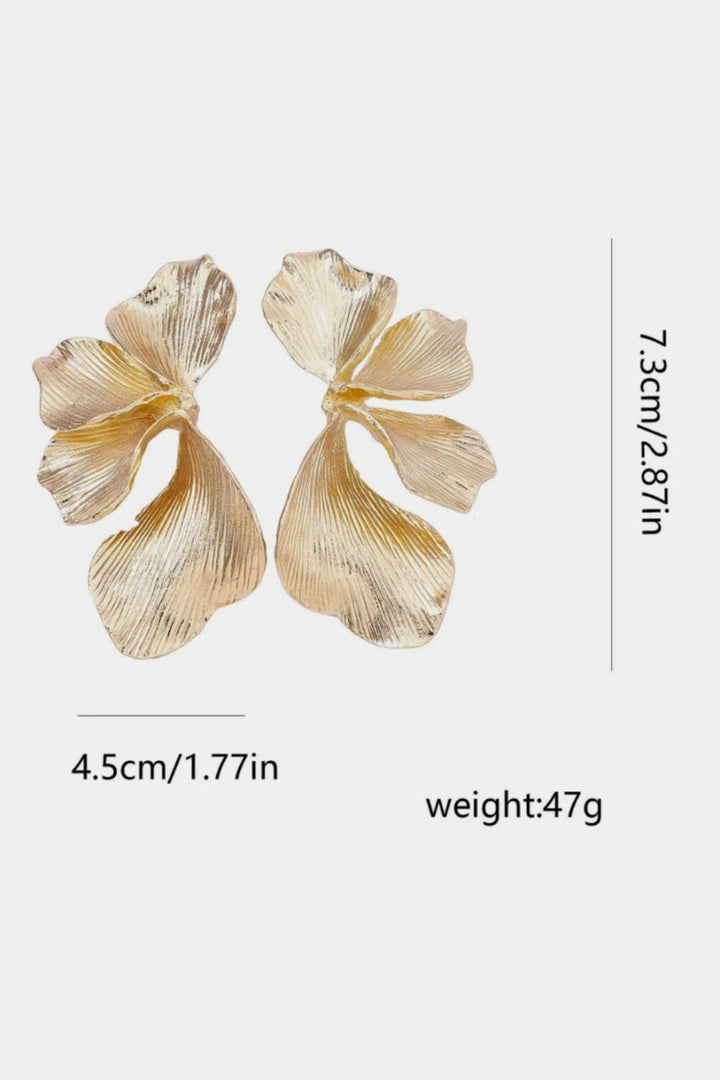 Selenique - Goldene Statement Blatt Ohrringe