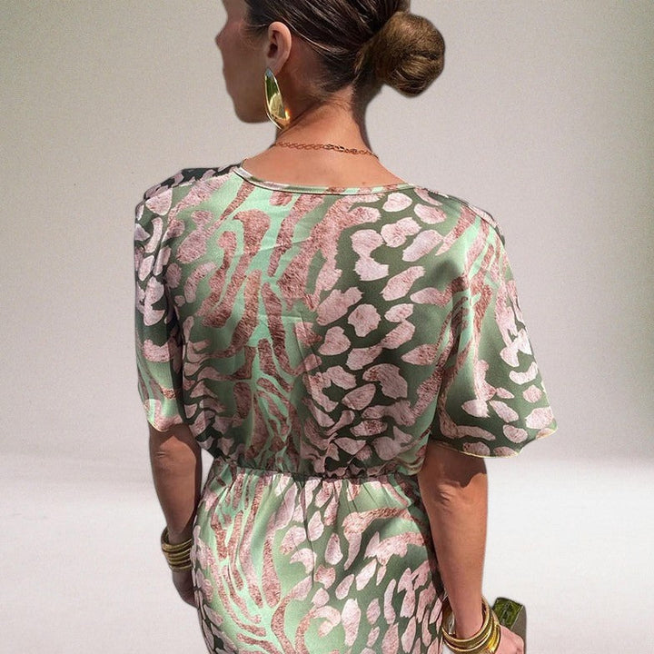 Domenica | Elegant Maxi Dress with Unique V-neck for Women - Image 4