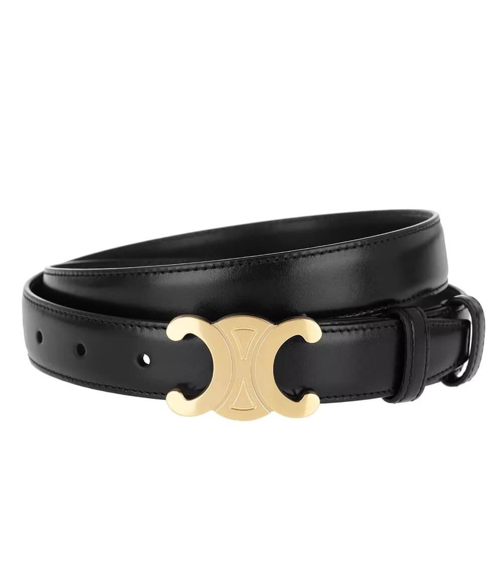 Damen Leder Gürtel Goldschnalle