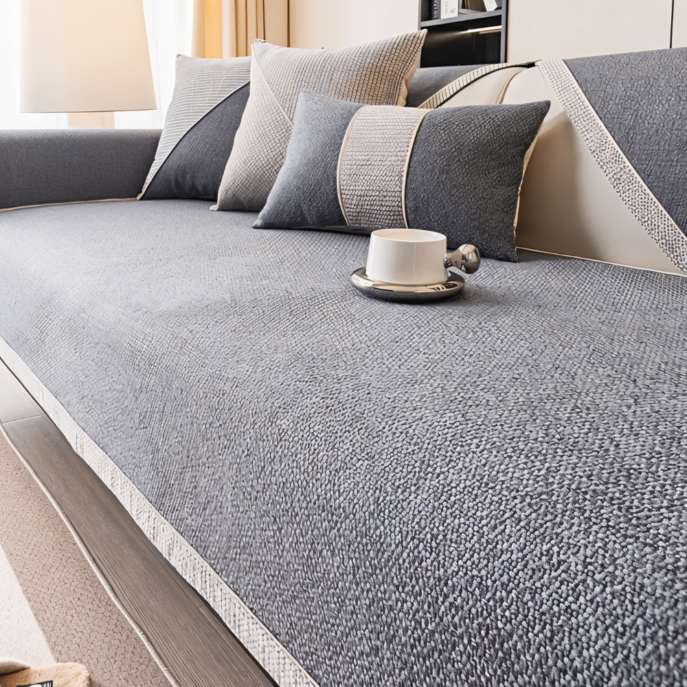 Alviero – Sturdy Sofa Cover Made of Cotton, Linen, and Polyester, Non-Slip