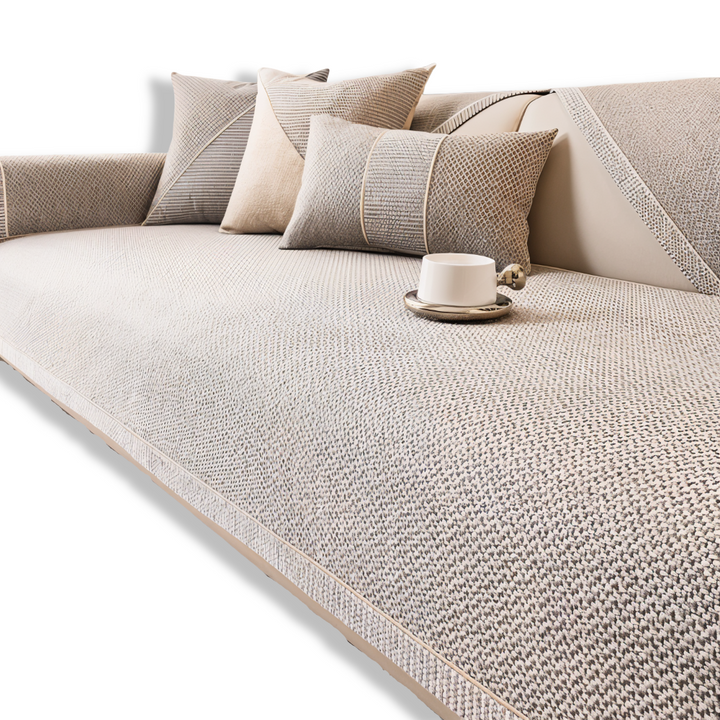 Alviero – Sturdy Sofa Cover Made of Cotton, Linen, and Polyester, Non-Slip