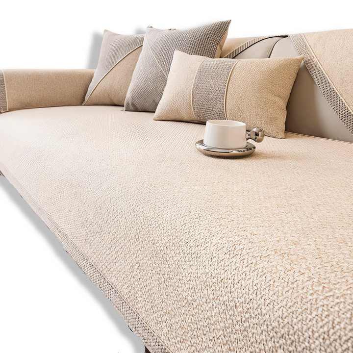 Alviero – Sturdy Sofa Cover Made of Cotton, Linen, and Polyester, Non-Slip