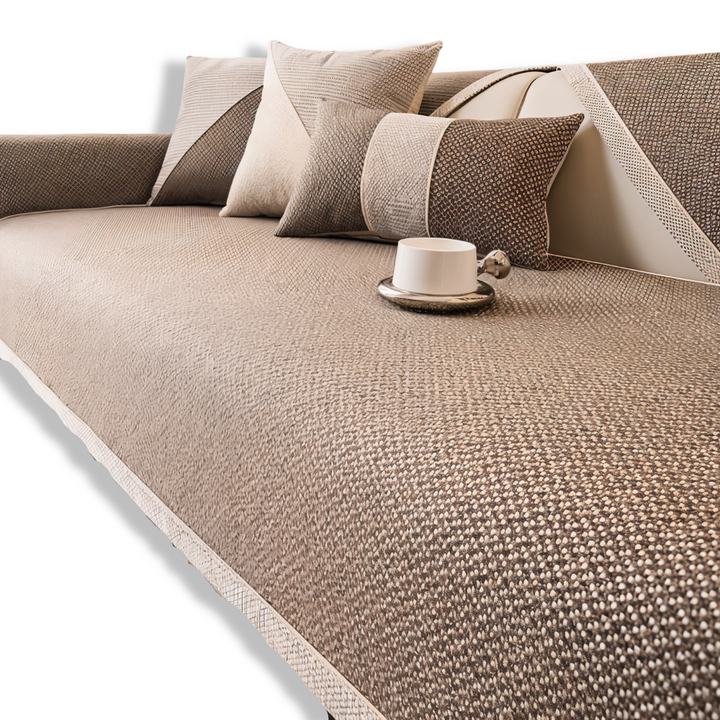 Alviero – Sturdy Sofa Cover Made of Cotton, Linen, and Polyester, Non-Slip