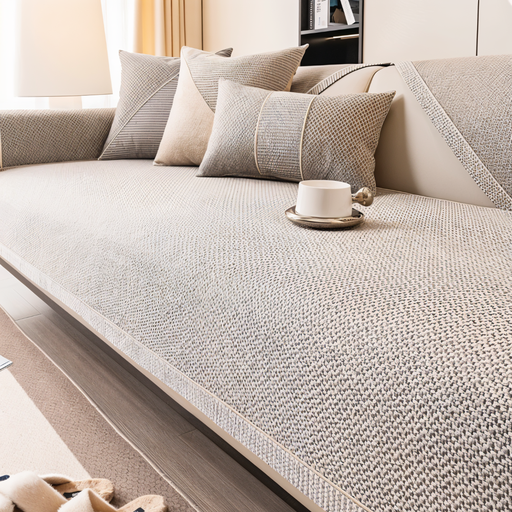 Alviero – Sturdy Sofa Cover Made of Cotton, Linen, and Polyester, Non-Slip