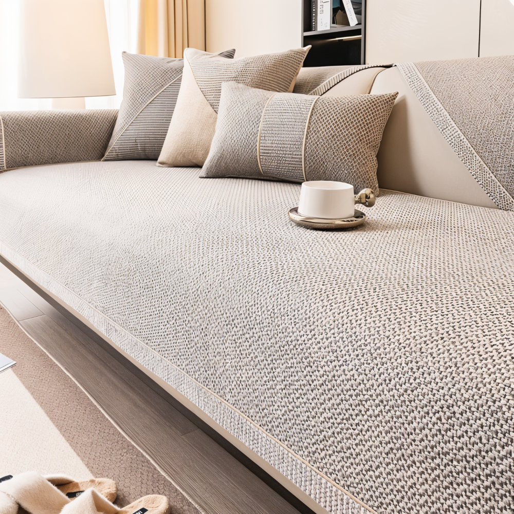 Alviero – Sturdy Sofa Cover Made of Cotton, Linen, and Polyester, Non-Slip