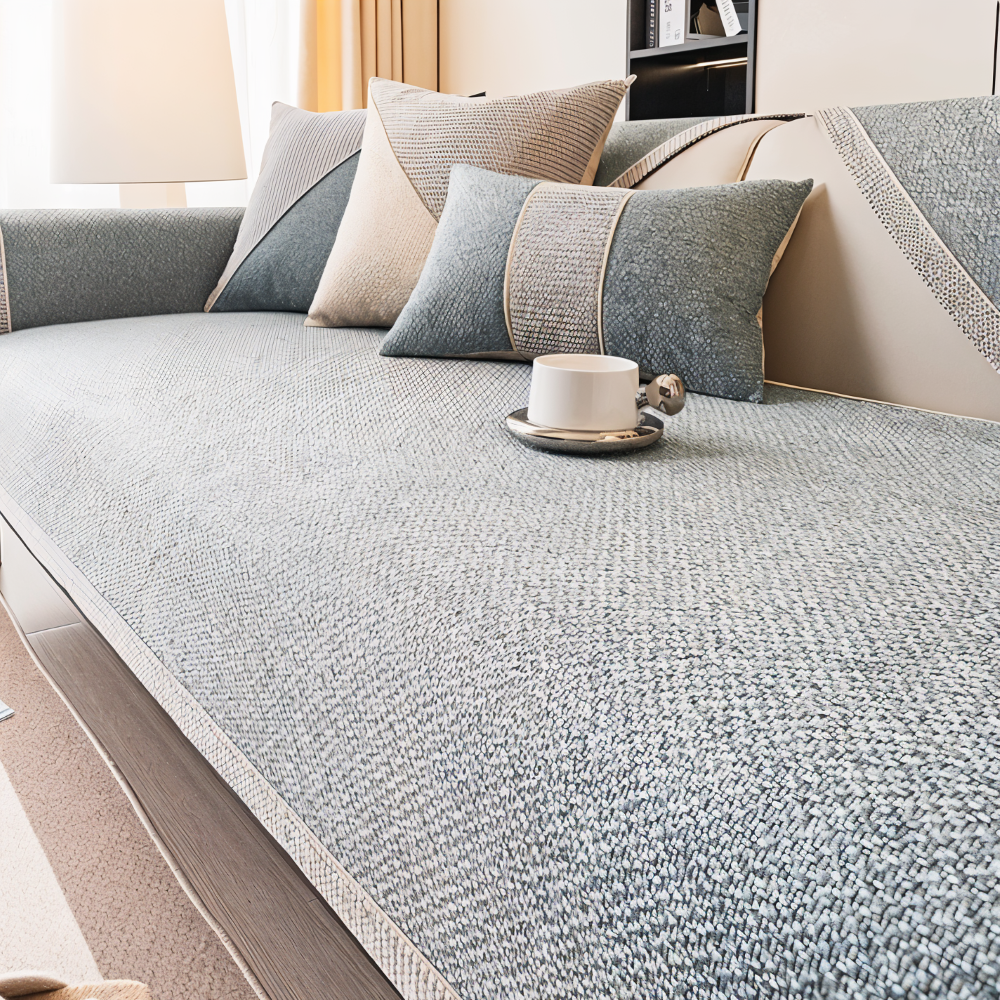 Alviero – Sturdy Sofa Cover Made of Cotton, Linen, and Polyester, Non-Slip