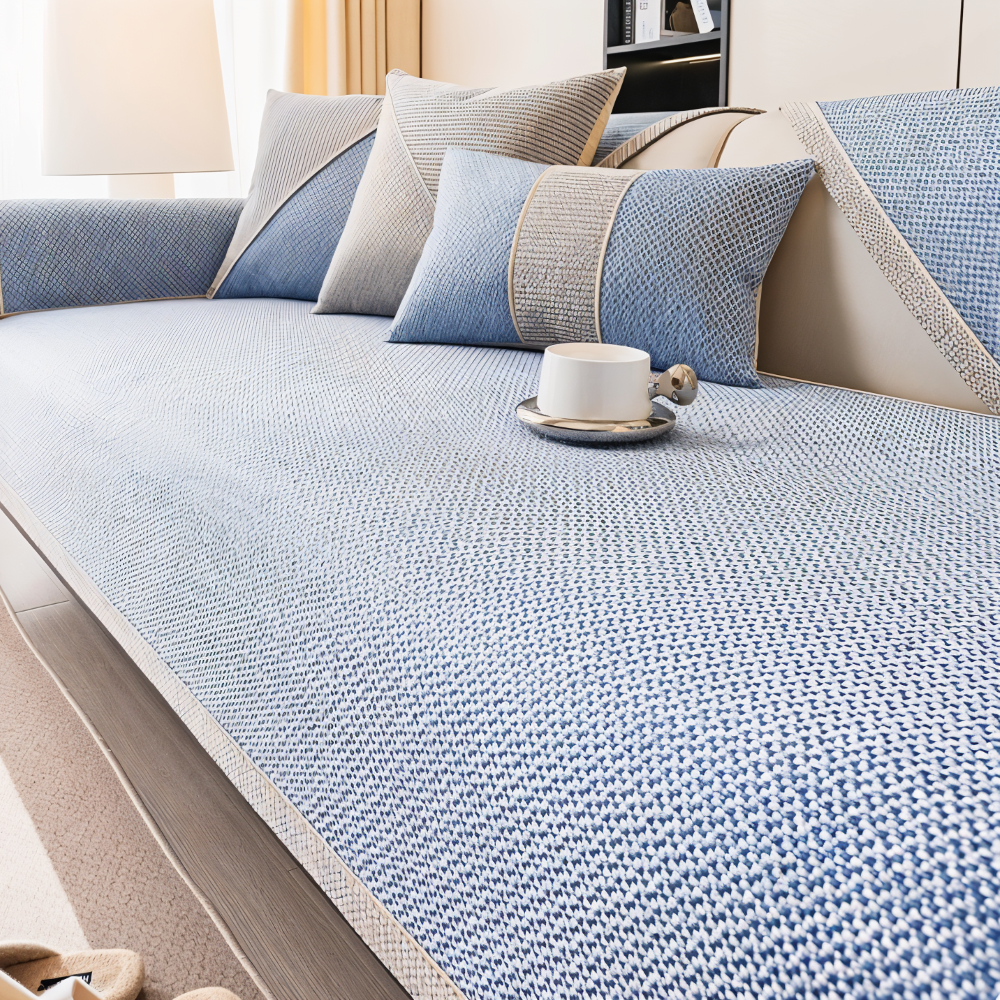 Alviero – Sturdy Sofa Cover Made of Cotton, Linen, and Polyester, Non-Slip