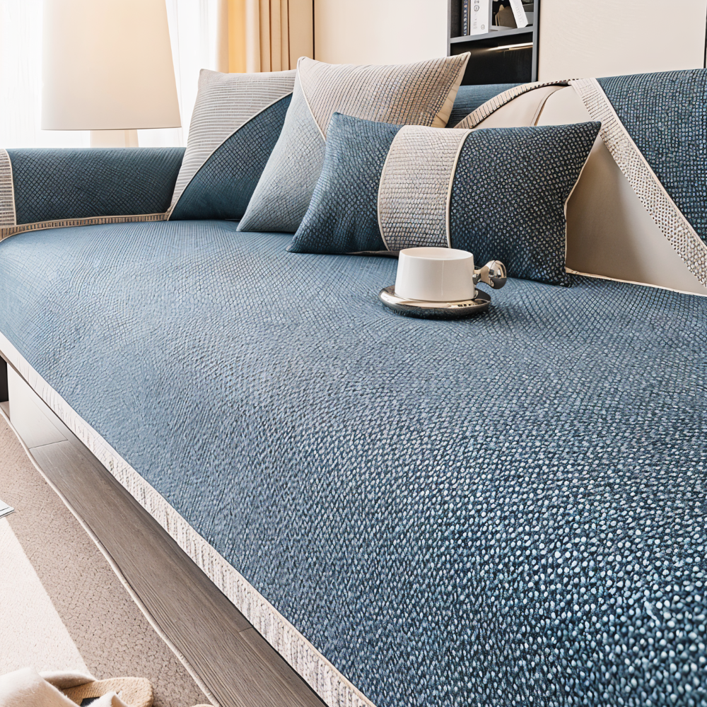 Alviero – Sturdy Sofa Cover Made of Cotton, Linen, and Polyester, Non-Slip