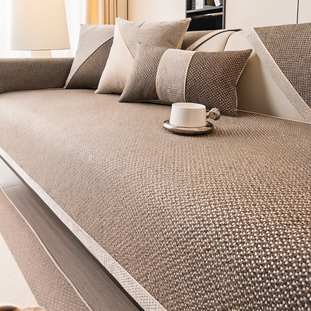 Alviero – Sturdy Sofa Cover Made of Cotton, Linen, and Polyester, Non-Slip