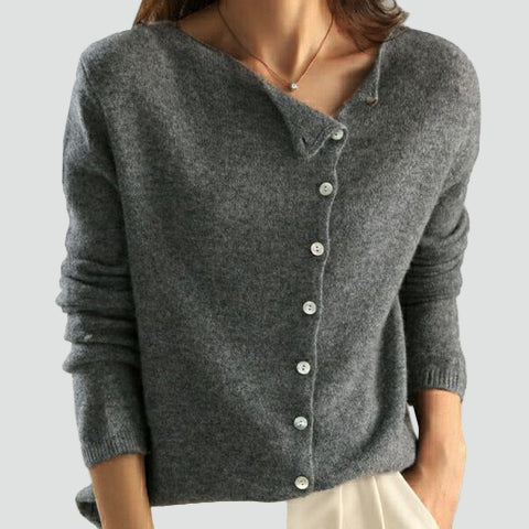 Elegante Strickjacke Damen mit Knopfleiste & Bootausschnitt – vielseitiger Cardigan - Image 5