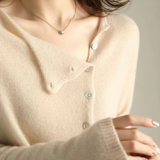 Elegante Strickjacke Damen mit Knopfleiste & Bootausschnitt – vielseitiger Cardigan - Image 4
