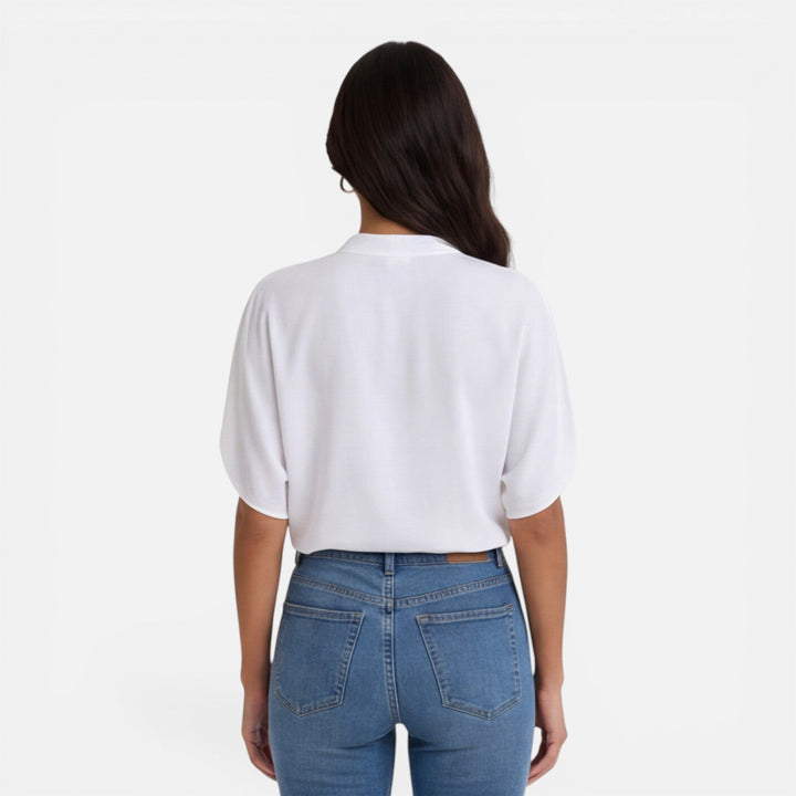 Lindsay - Damen Chiffon Bluse V Ausschnitt Leicht Sommer Top