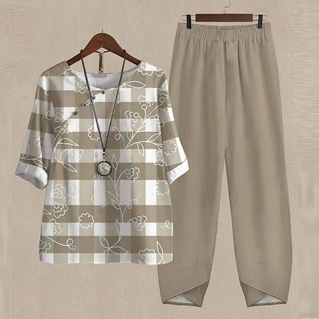 Women Two Piece Matching Shirt Pants Lounge Set - Image 5