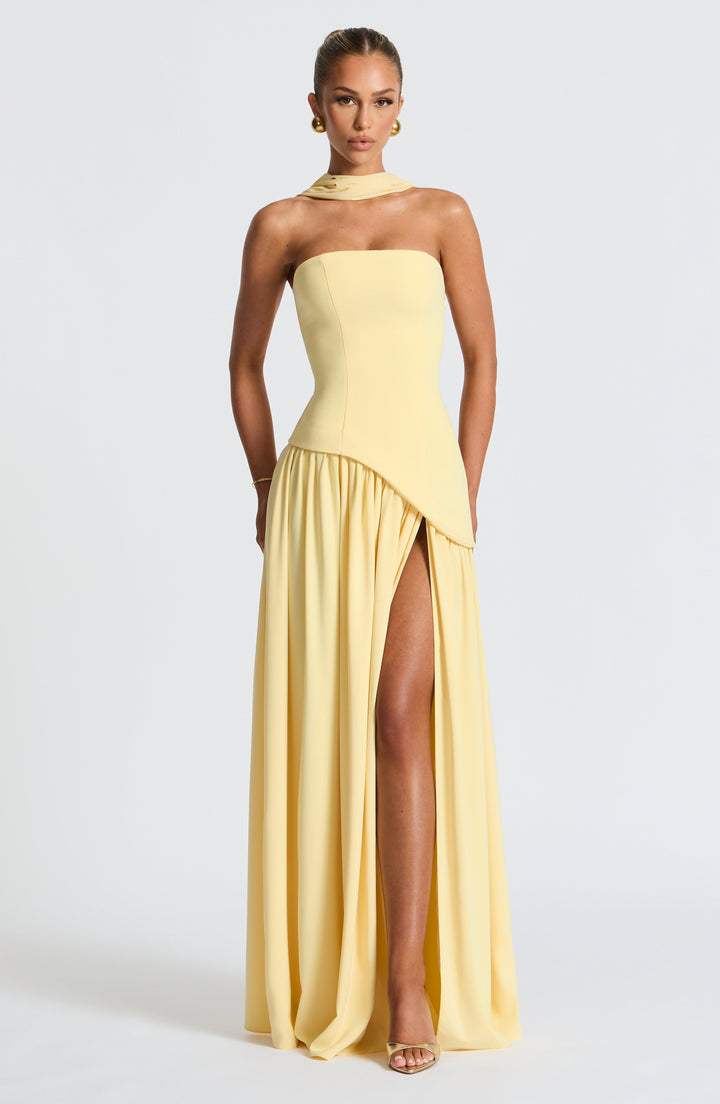 Tessira - Trägerloses Maxi Kleid Mit Schlitz