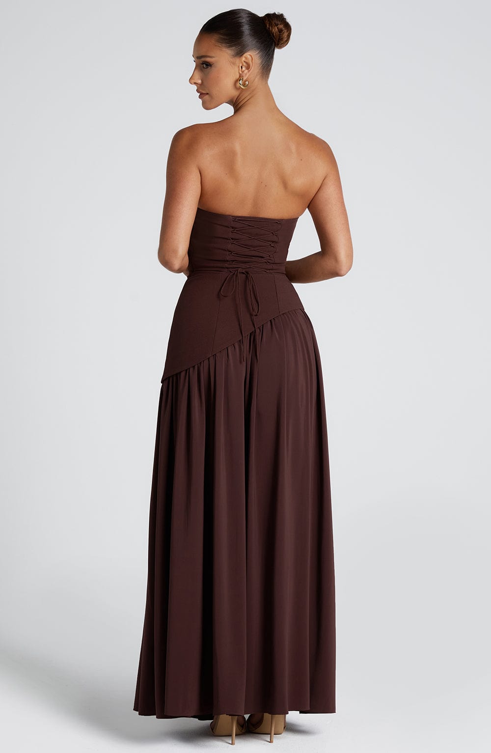 Tessira - Trägerloses Maxi Kleid Mit Schlitz