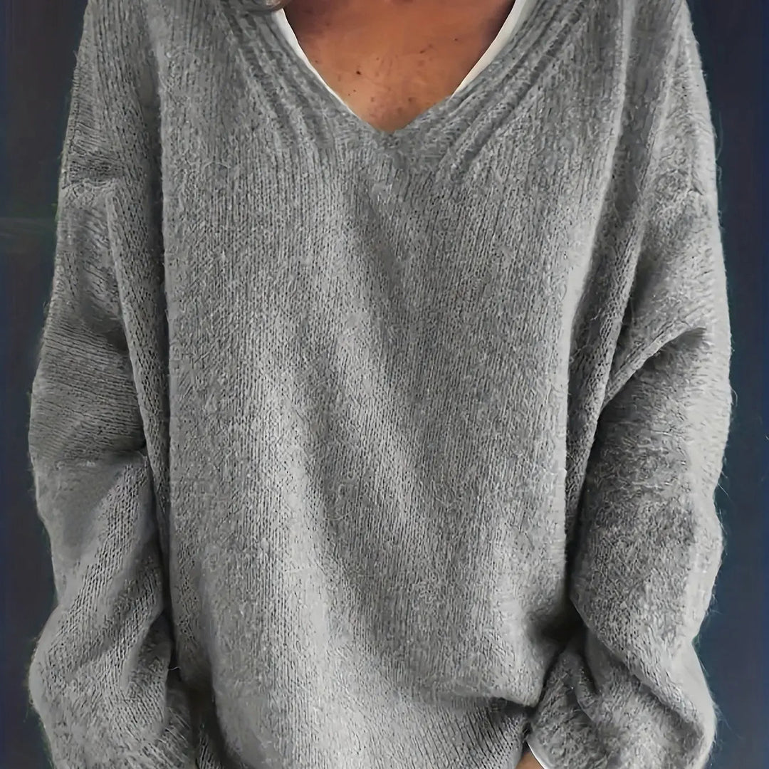 Damen Pullover mit femininem V-Ausschnitt | Bequeme Passform & zeitloser Strick-Komfort - Image 2
