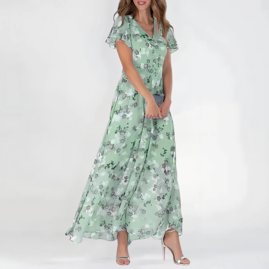 Women Floral Midi Wedding Guest Dress Summer - Image 4