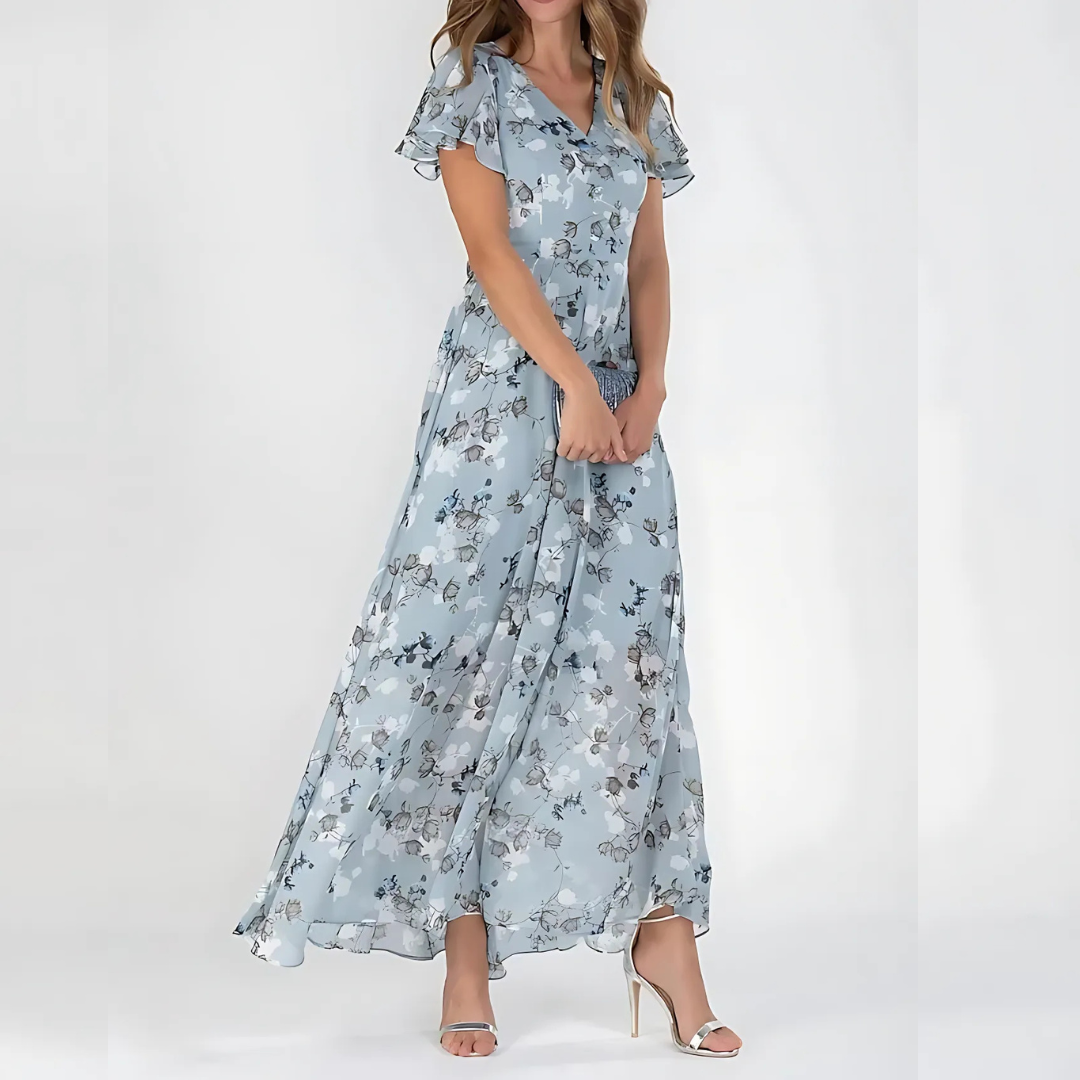 Women Floral Midi Wedding Guest Dress Summer - Image 2