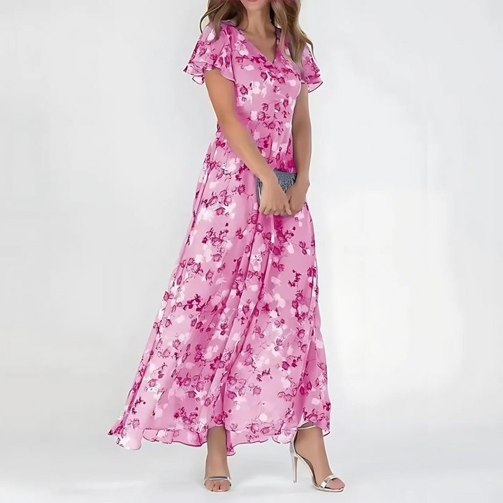 Women Floral Midi Wedding Guest Dress Summer - Image 3