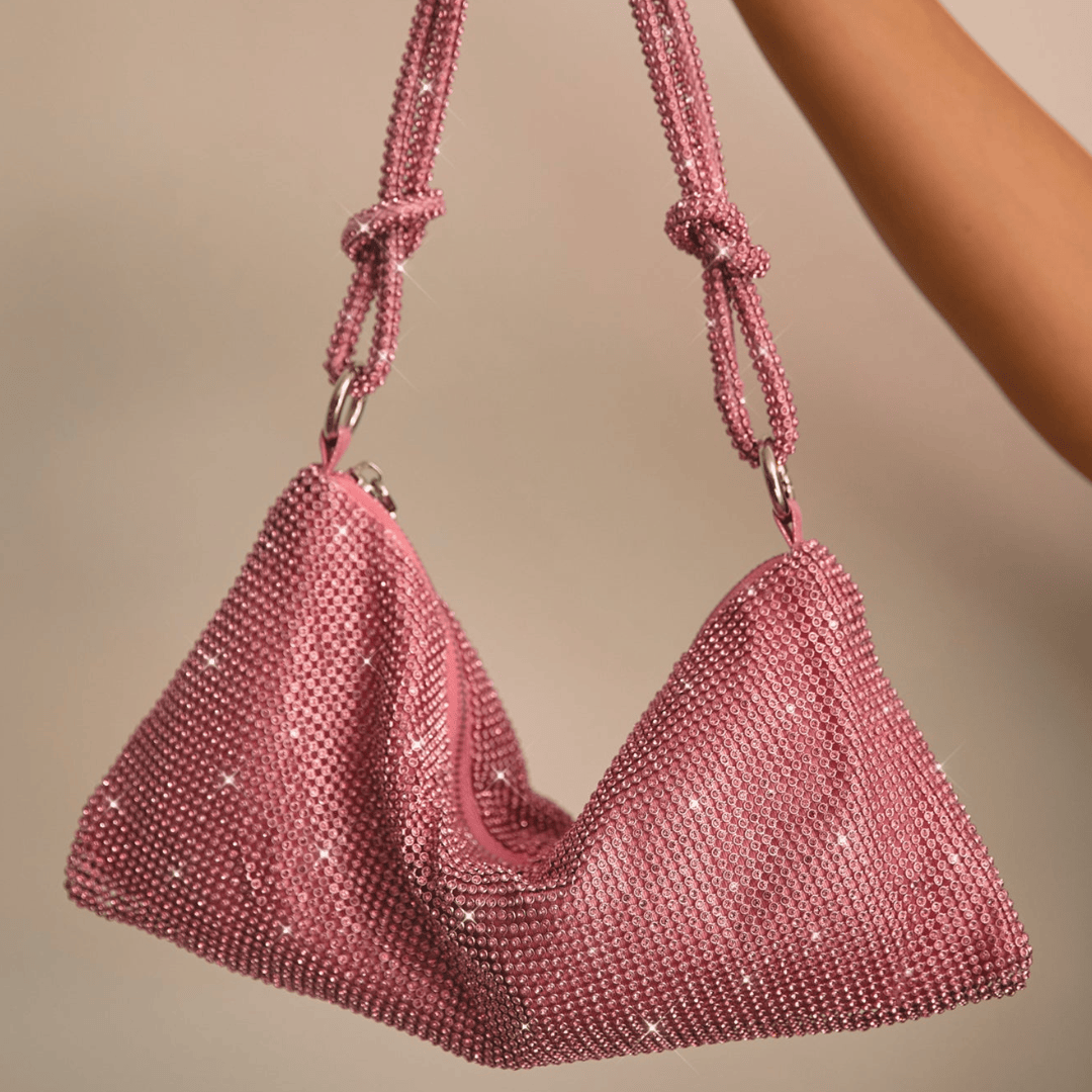 Damen Strass Abendtasche Glitzer Clutch geknotet - Image 17