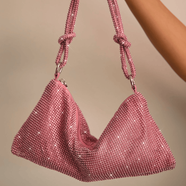 Damen Strass Abendtasche Glitzer Clutch geknotet - Image 17