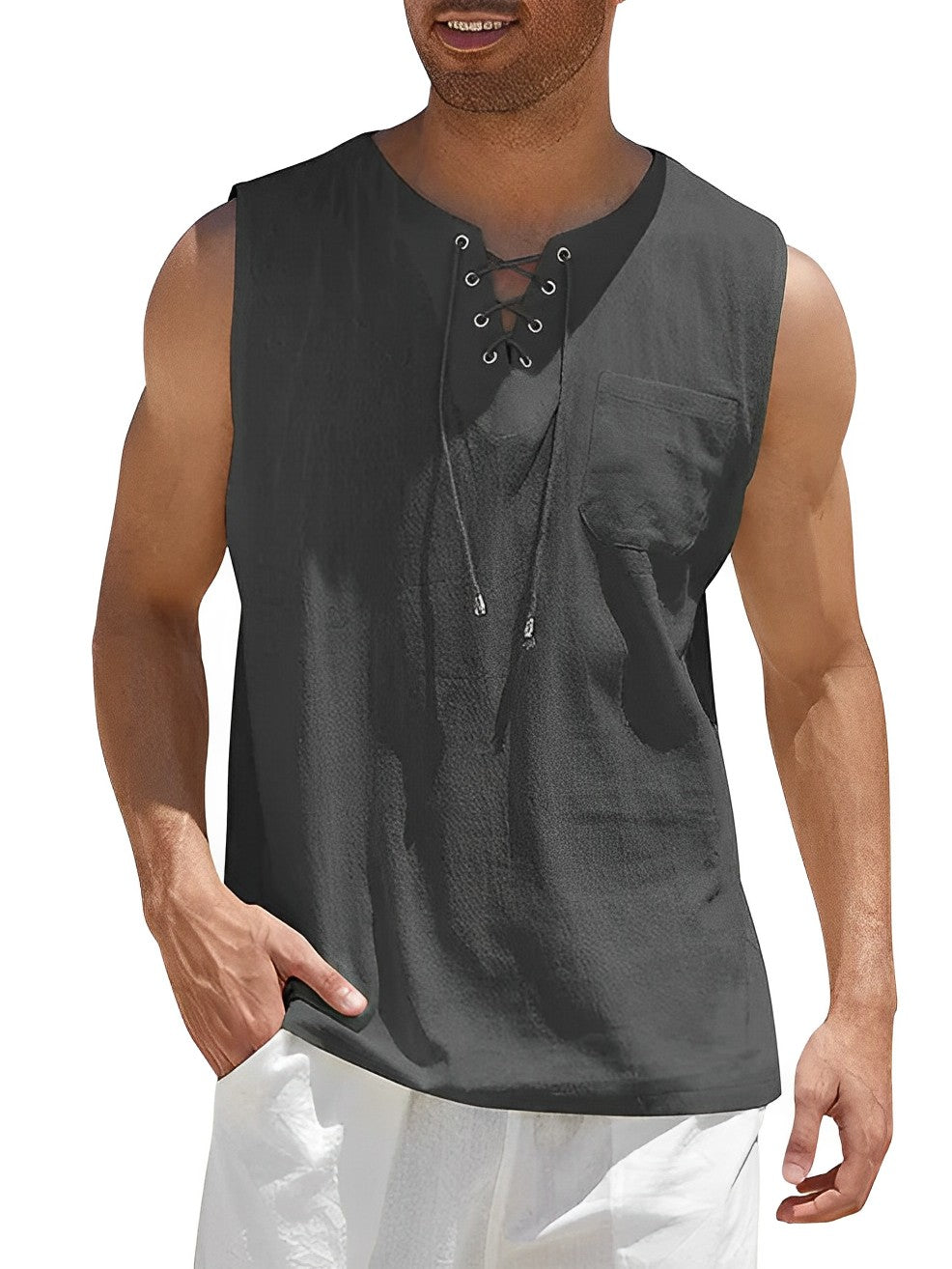 Men's Loose Fit Sleeveless Shirt Summer Tank Top - Image 5