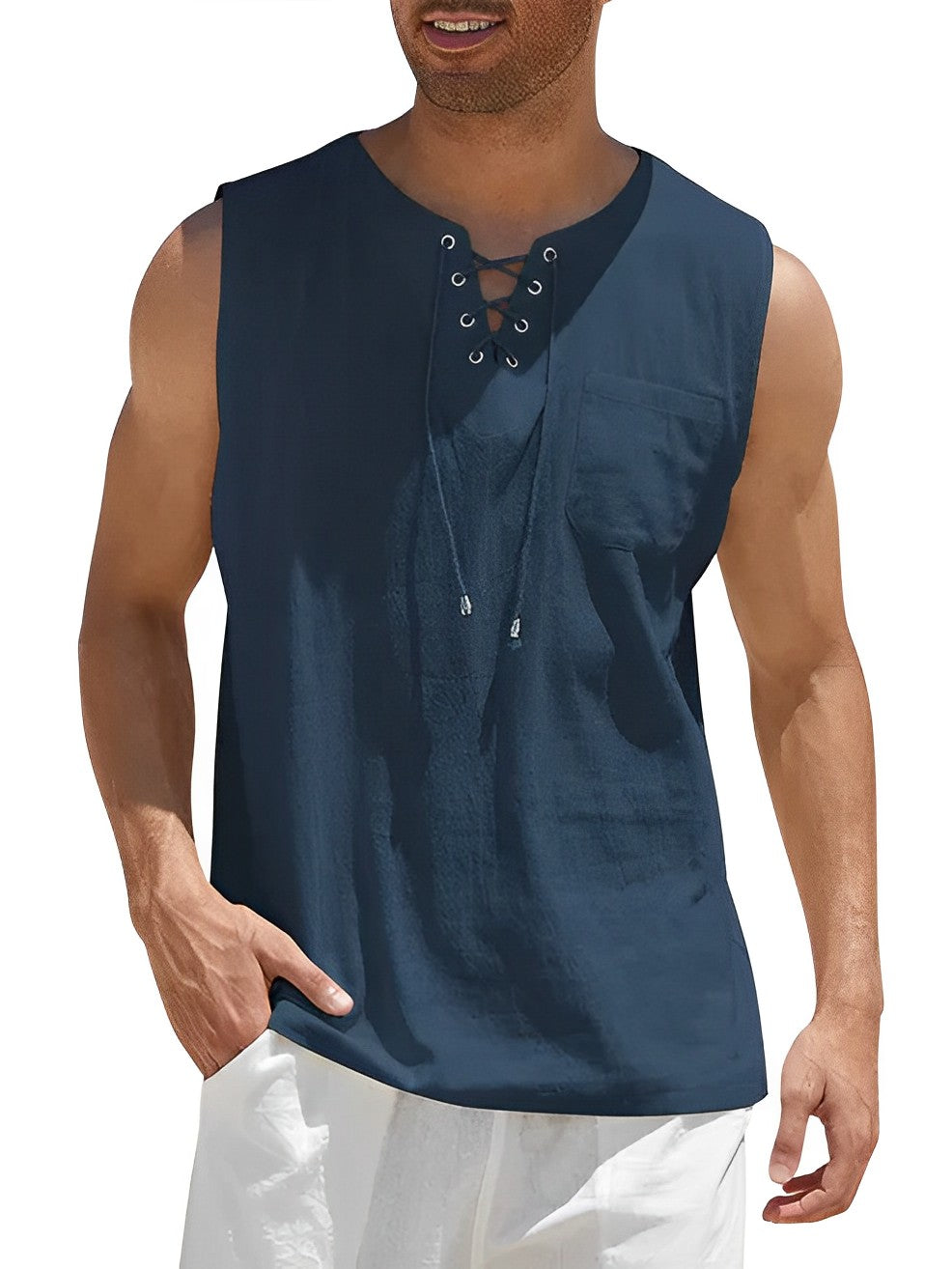 Men's Loose Fit Sleeveless Shirt Summer Tank Top - Image 9