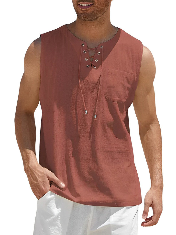 Men's Loose Fit Sleeveless Shirt Summer Tank Top - Image 7