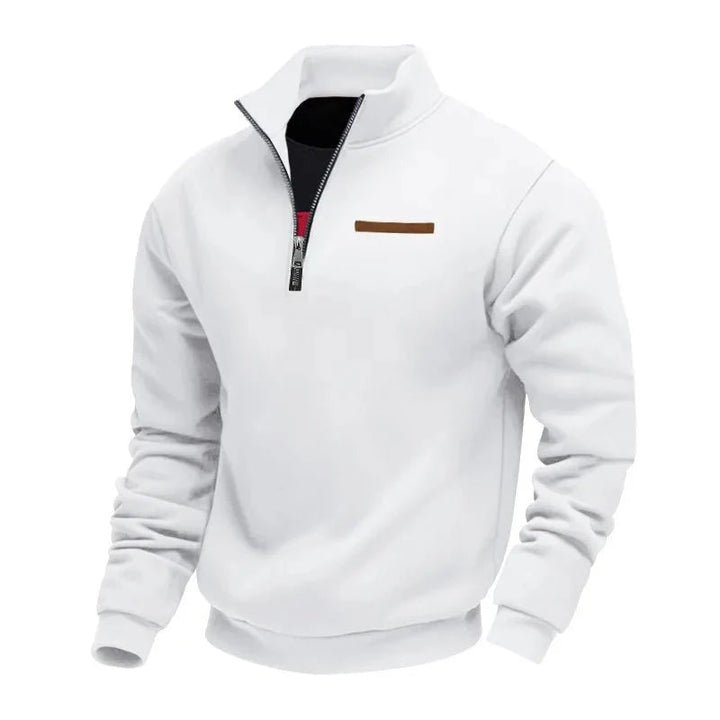 Herrenpullover mit Reißverschluss und Stehkragen