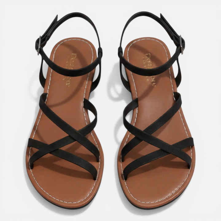 Feloris - Damen Leder Riemchensandalen Flach Minimalistisch