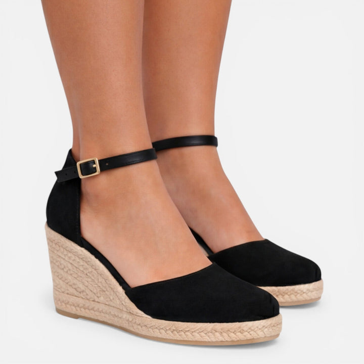 Yalene - Damen Keilsandalen Geschlossen Mit Knöchelriemen