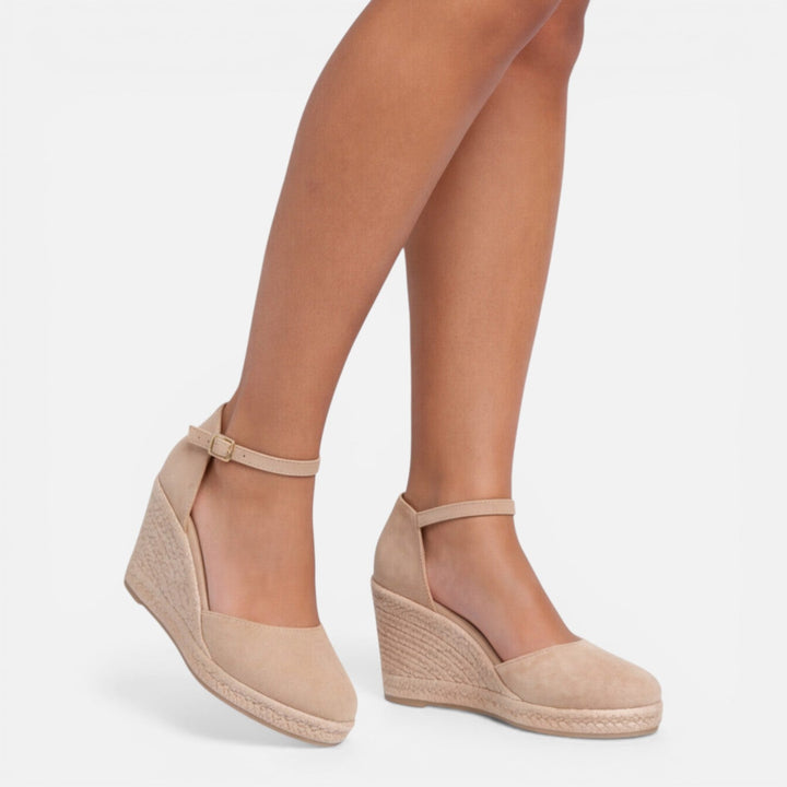 Yalene - Damen Keilsandalen Geschlossen Mit Knöchelriemen