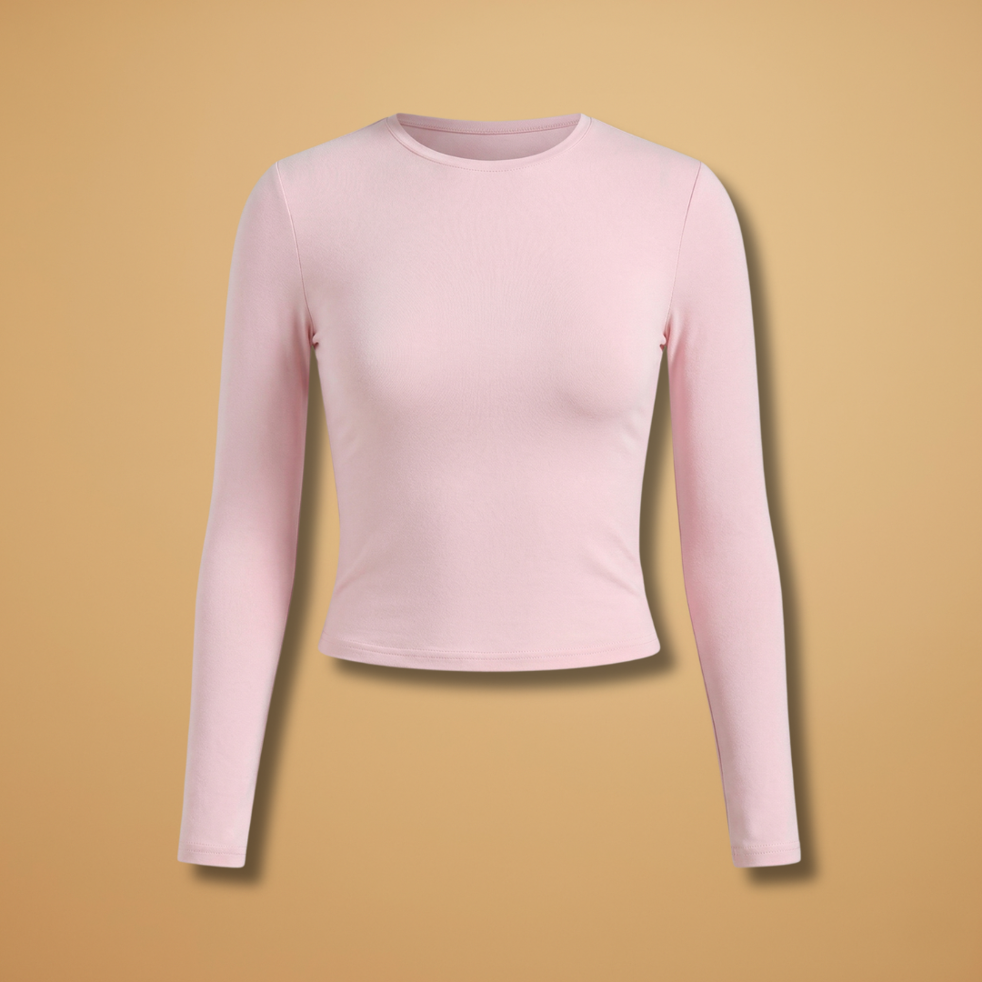 Alisa - Damen Langarmshirt mit Rundhalsausschnitt und Bequemer Passform