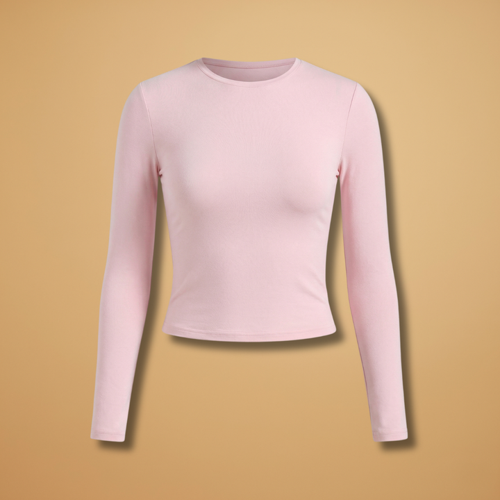 Alisa - Damen Langarmshirt mit Rundhalsausschnitt und Bequemer Passform
