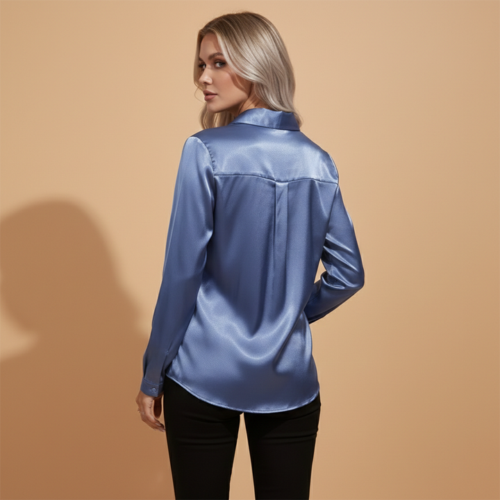 Betty - Satin Bluse mit Eleganten Design für den Herbst