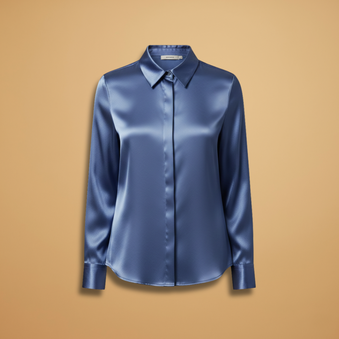 Betty - Satin Bluse mit Eleganten Design für den Herbst