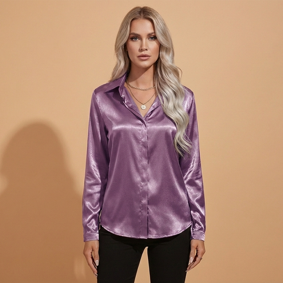 Betty - Satin Bluse mit Eleganten Design für den Herbst