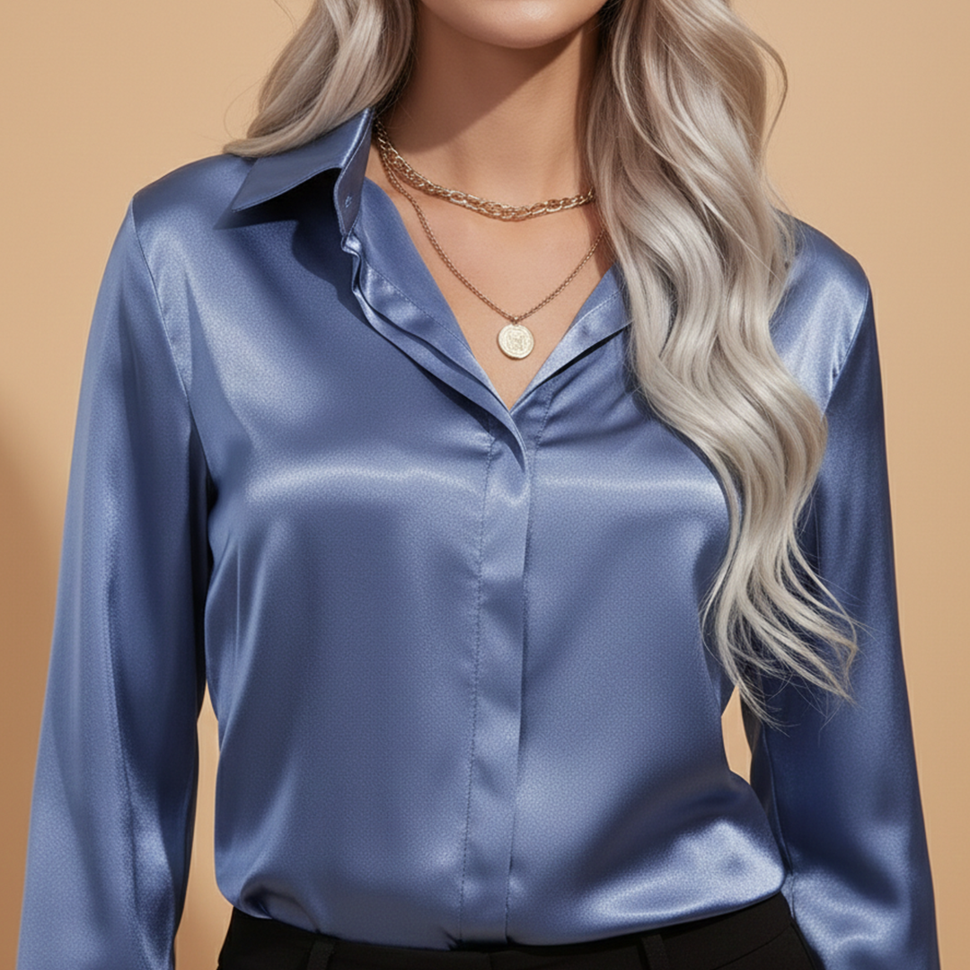 Betty - Satin Bluse mit Eleganten Design für den Herbst